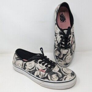 Vans Authentic Digi Roses Floral Lace Up Skateboard Shoes Women 10 Mens 8.5
